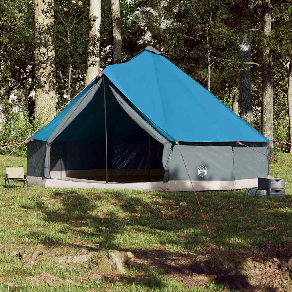 Familietelt tipi for 12 personer blå vanntett