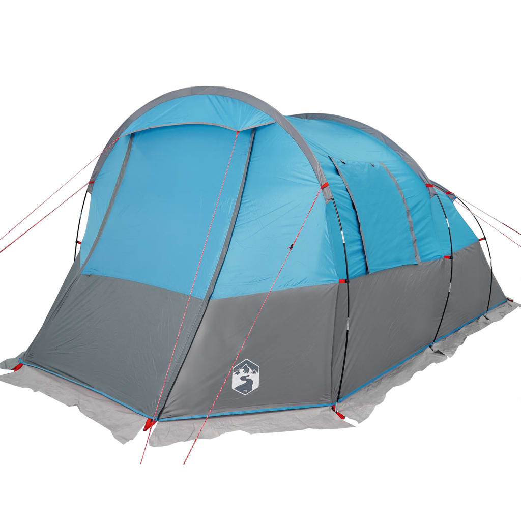 Tunneltelt for camping 4 personer blå vanntett