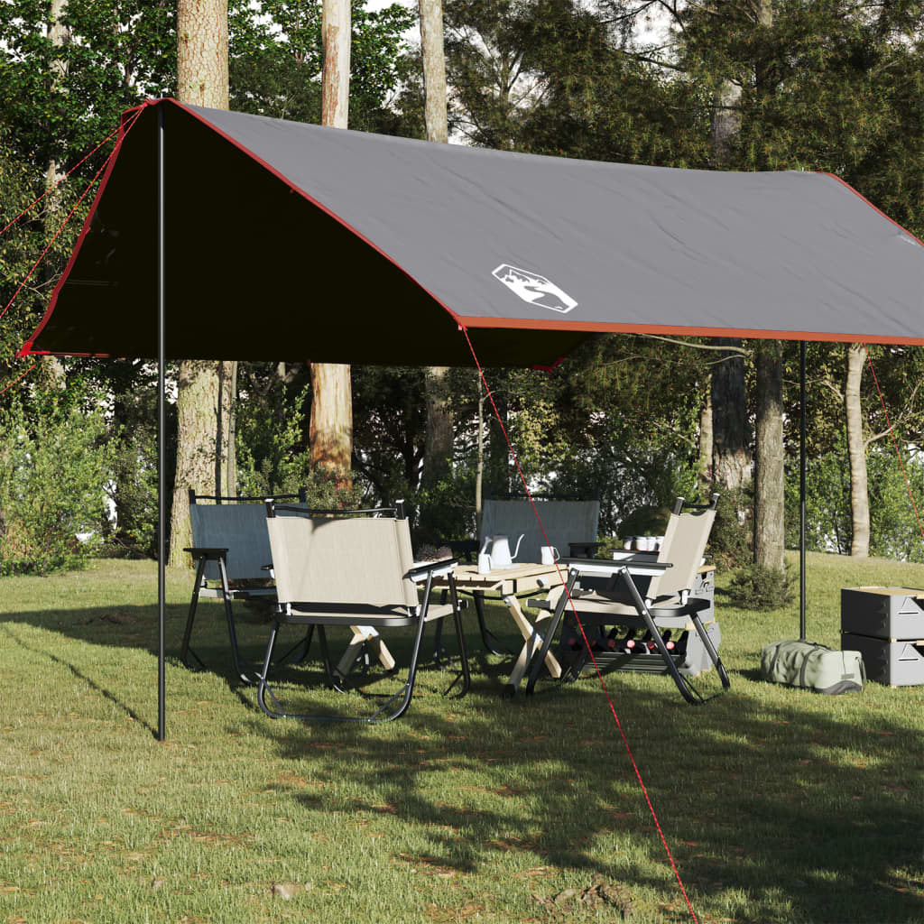 Campingpresenning grå og oransje 430x380x210 cm vanntett
