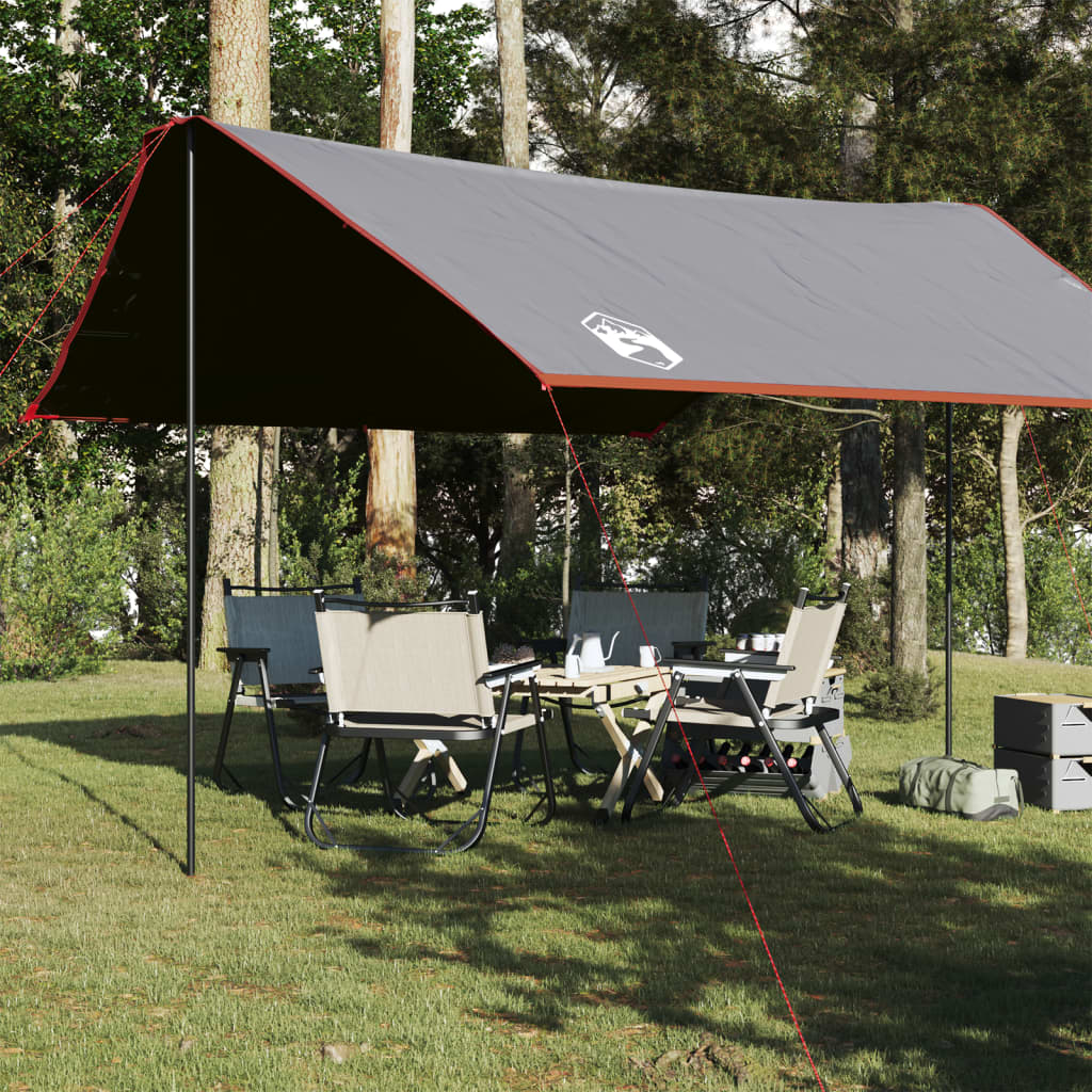 Campingpresenning grå og oransje 430x380x210 cm vanntett