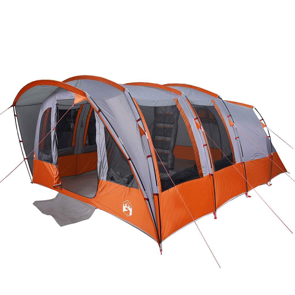Tunneltelt for camping 8 personer grå vanntett