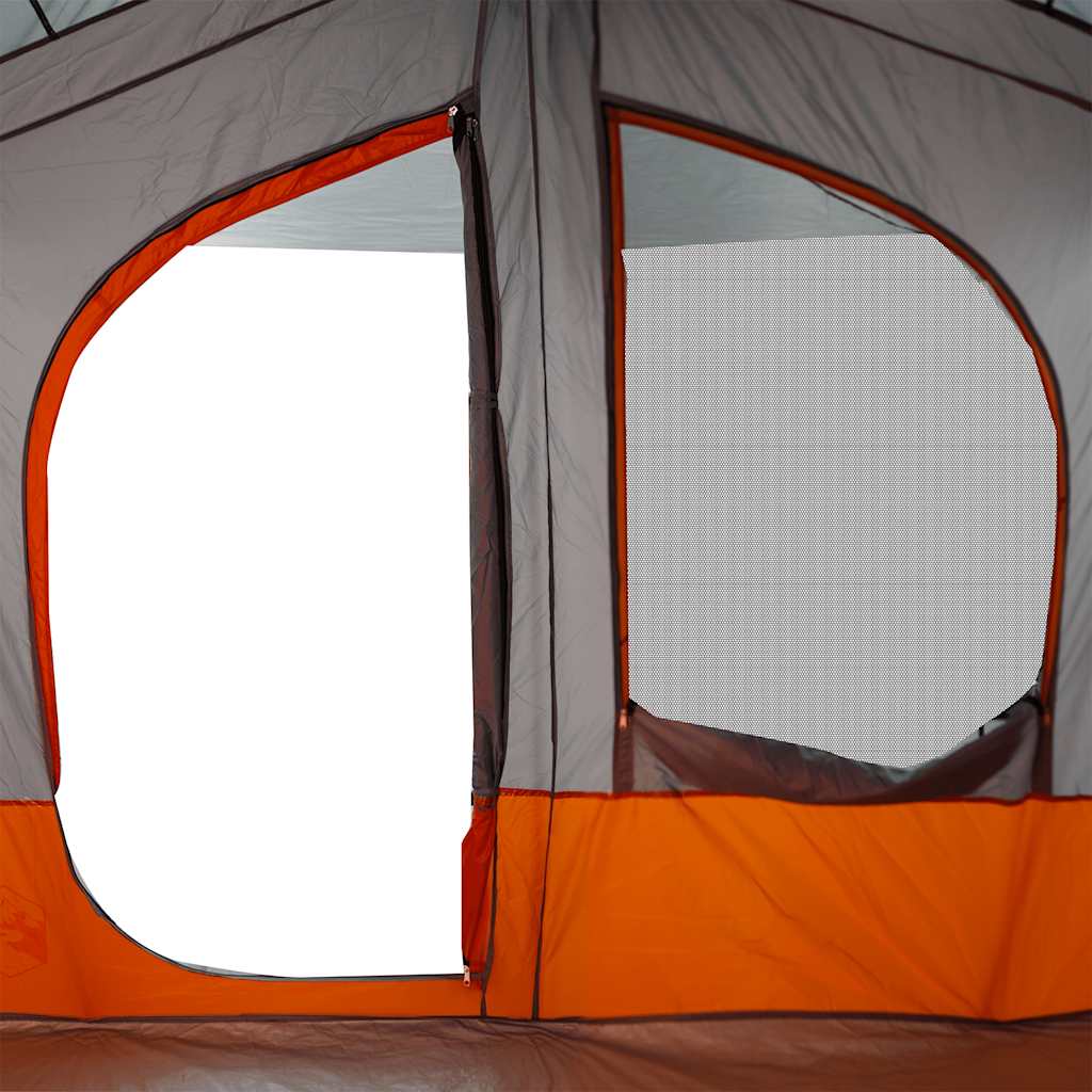 Campingtelt 5 personer grå og oransje vanntett