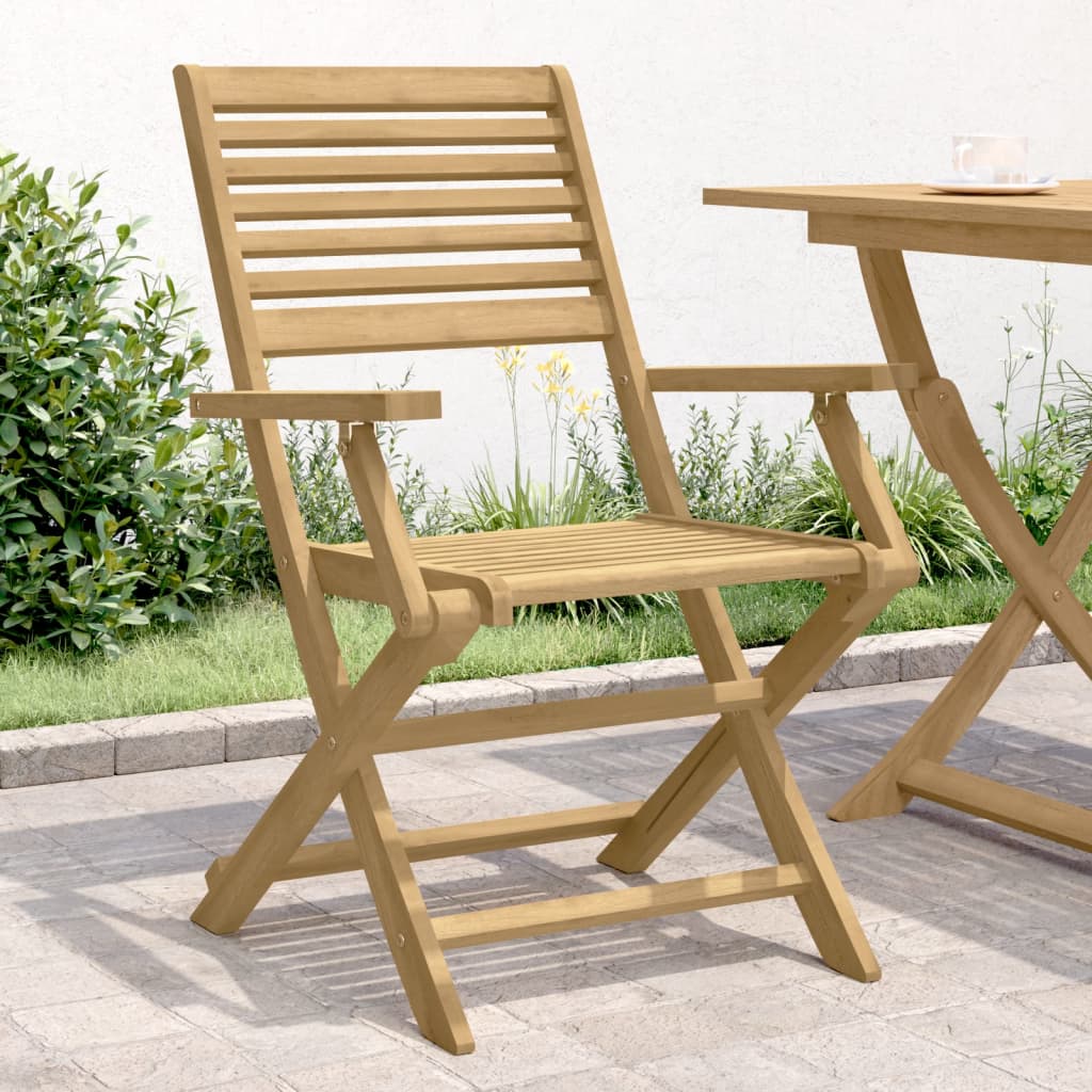 Sammenleggbare hagestoler 2 stk 54,5x61,5x86,5 cm heltre akasie