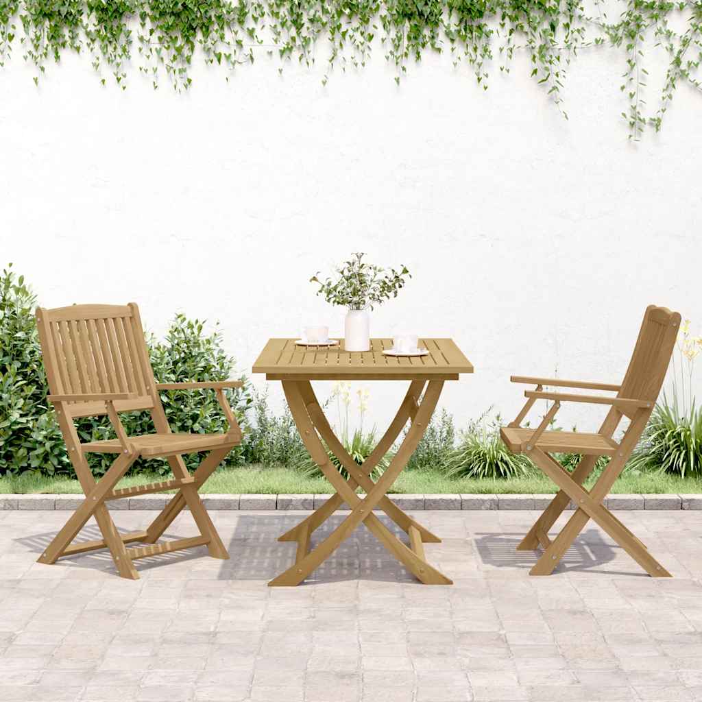Sammenleggbare hagestoler 2 stk 54x61x88 cm heltre akasie