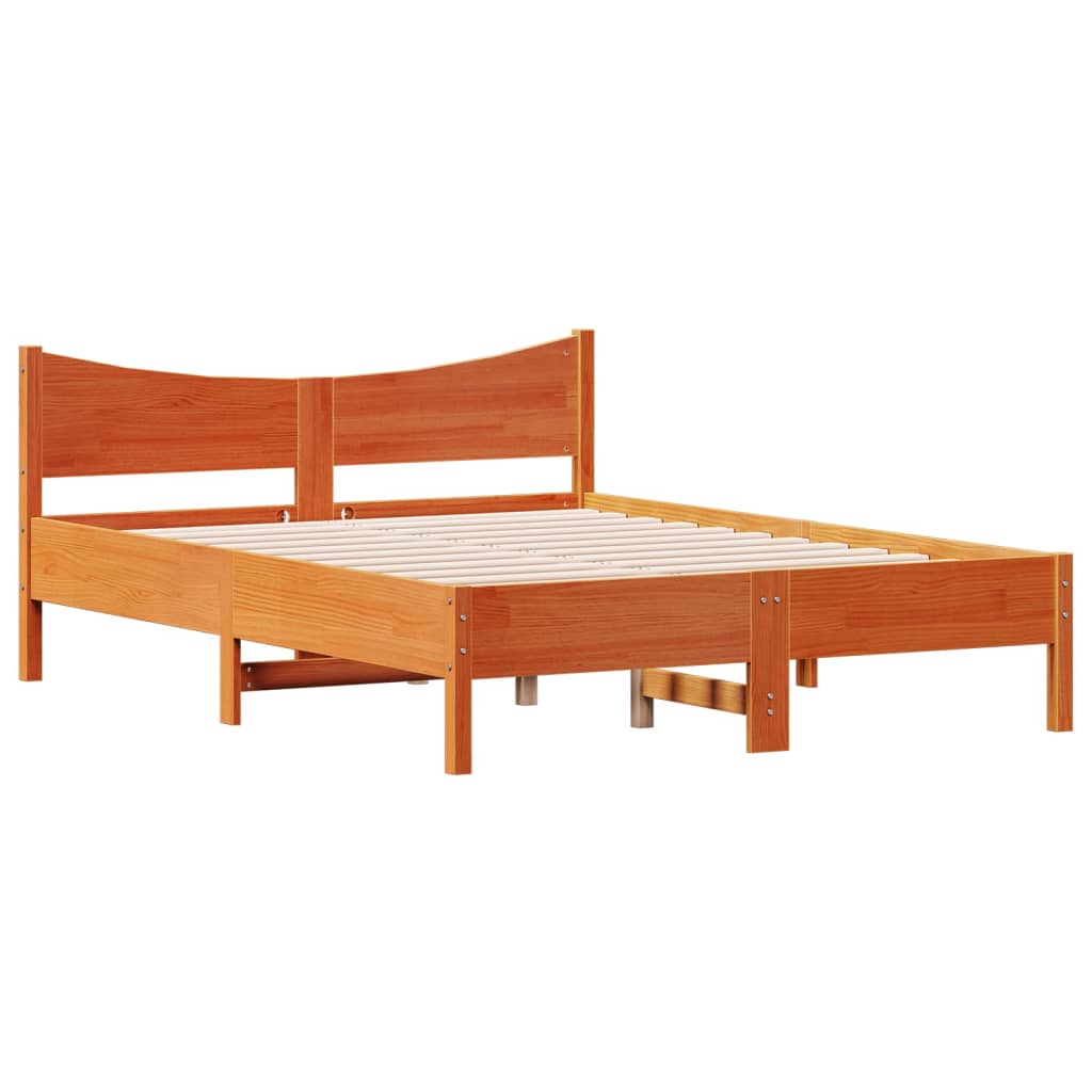 Sengeramme uten madrass voksbrun 120x200 cm heltre furu