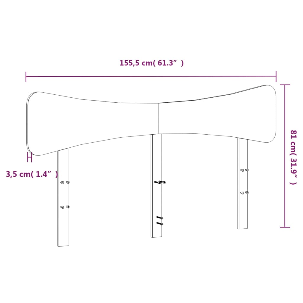 Hodegavl voksbrun 150 cm heltre furu