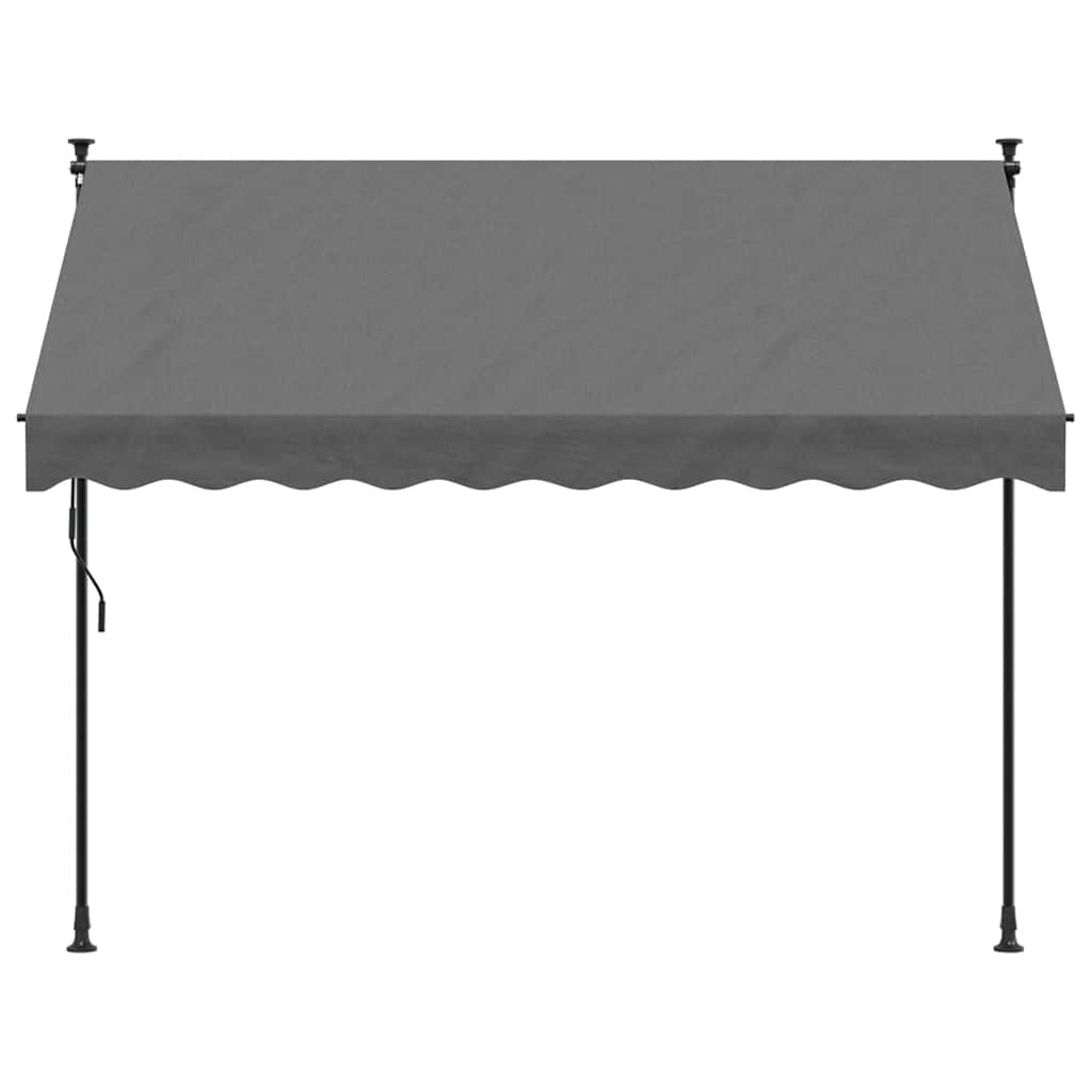 Uttrekkbar markise antrasitt 250x150 cm stoff og stål