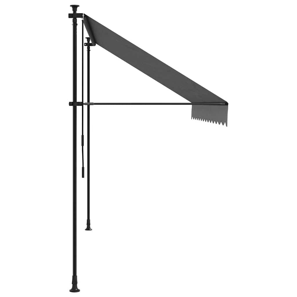 Uttrekkbar markise antrasitt 300x150 cm stoff og stål