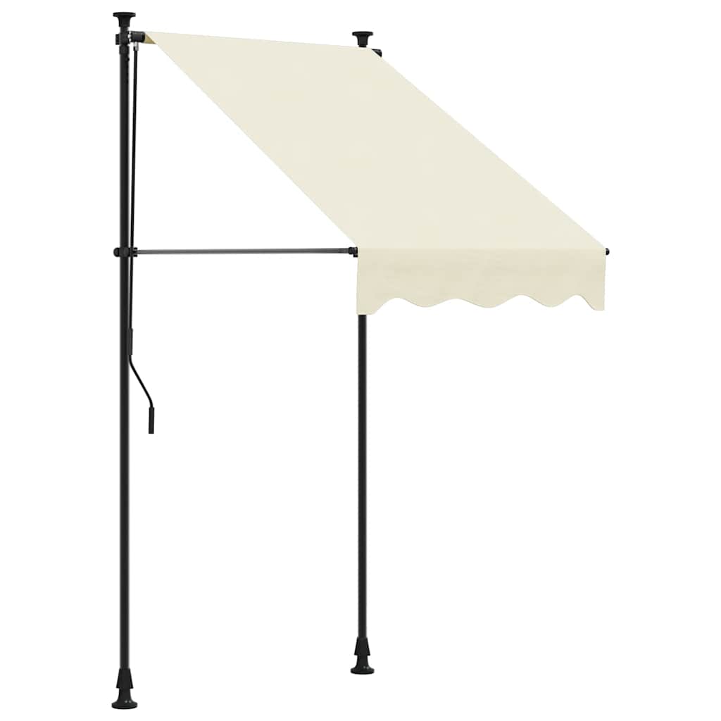 Uttrekkbar markise kremhvit 100x150 cm stoff og stål