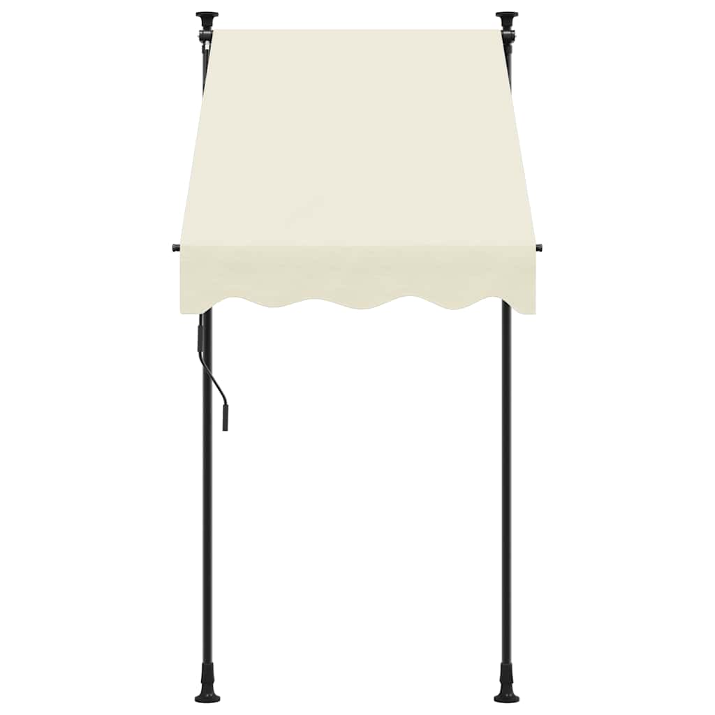 Uttrekkbar markise kremhvit 100x150 cm stoff og stål
