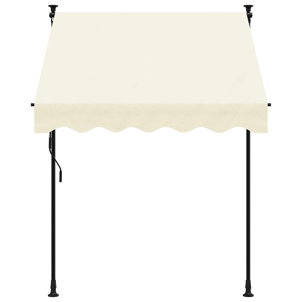 Uttrekkbar markise kremhvit 150x150 cm stoff og stål