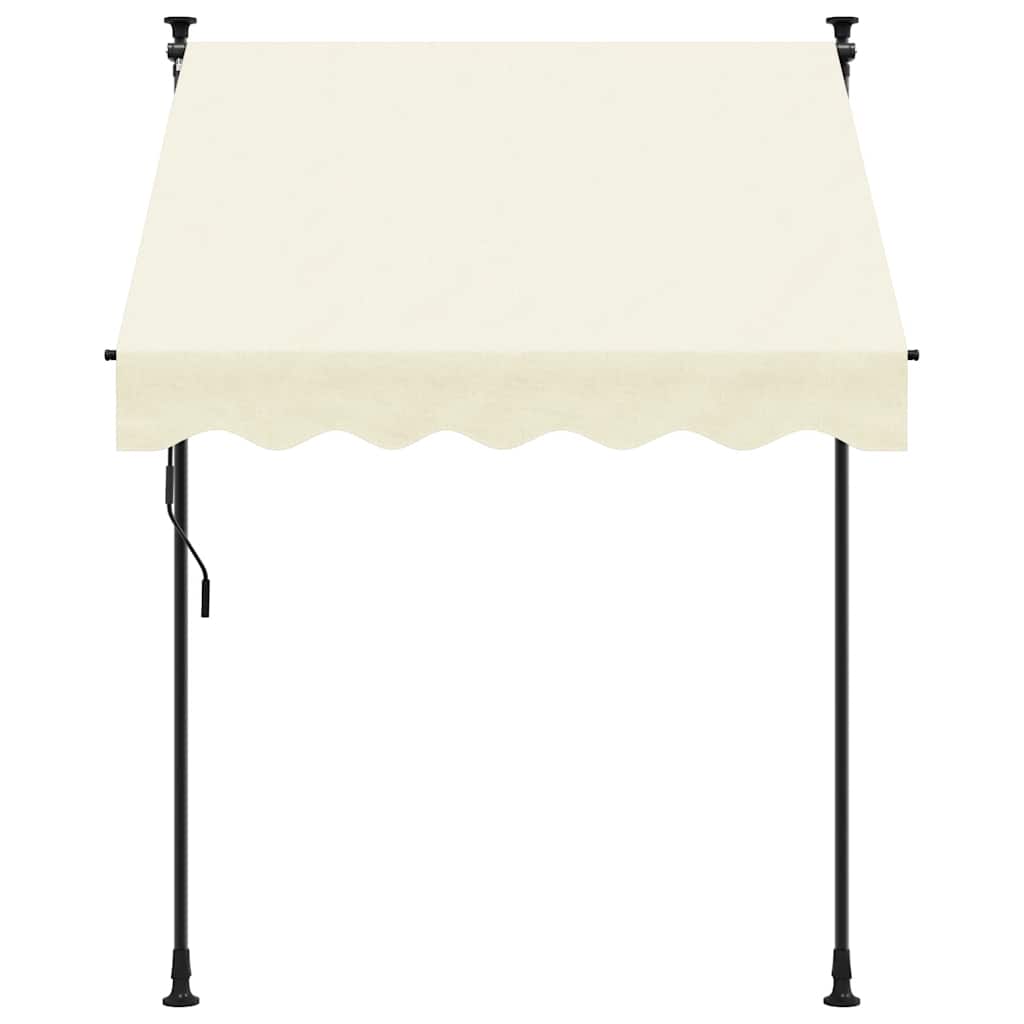 Uttrekkbar markise kremhvit 200x115 cm stoff og stål