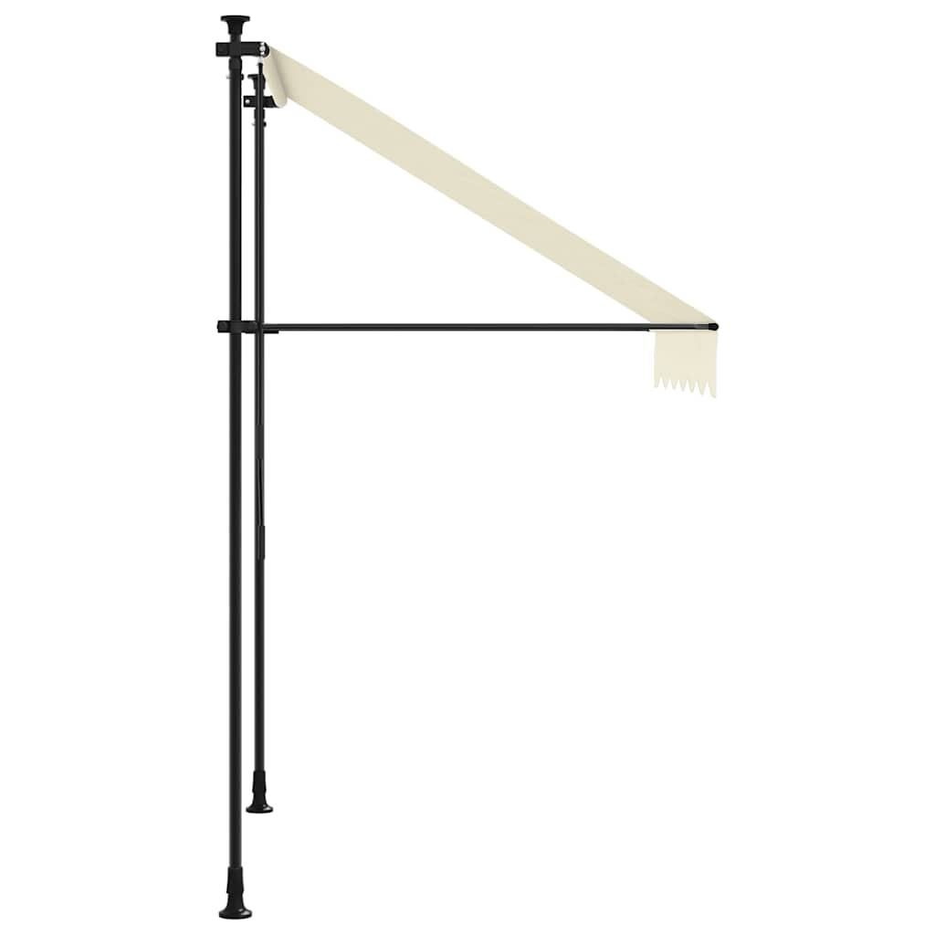 Uttrekkbar markise kremhvit 200x115 cm stoff og stål