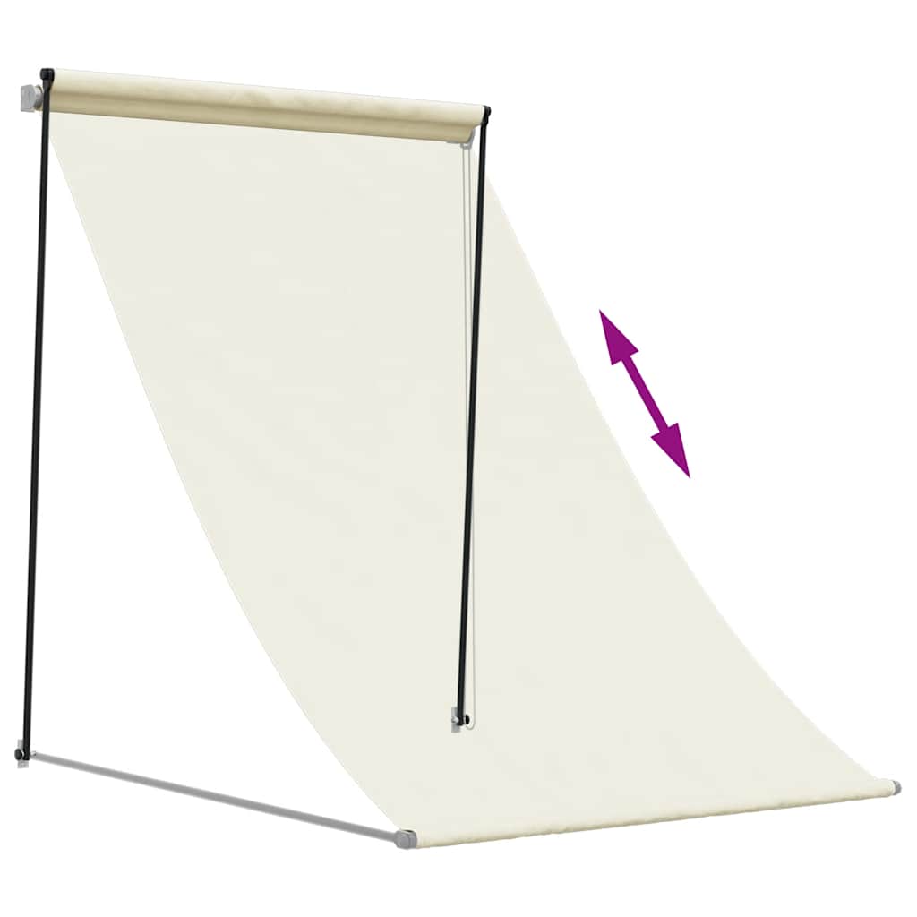 Uttrekkbar markise kremhvit 100x150 cm stoff og stål vidaXL