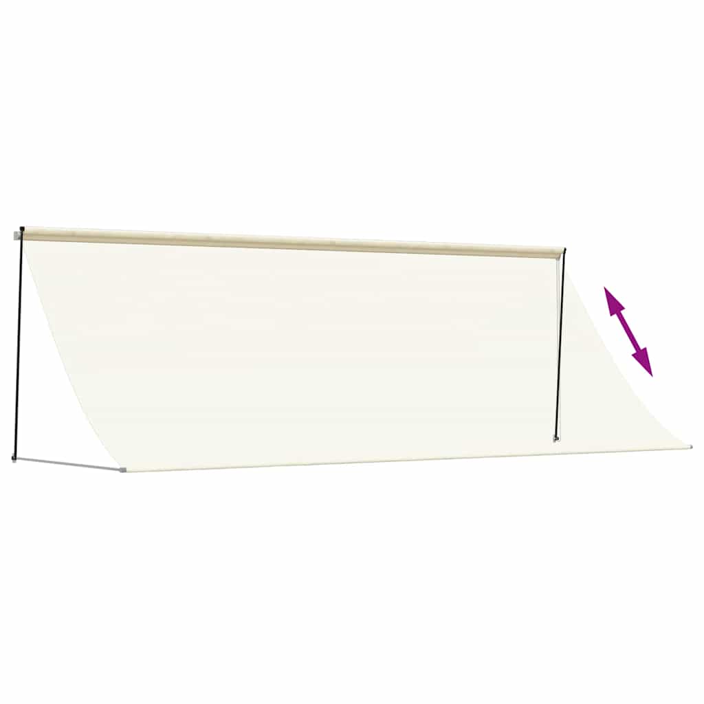 Uttrekkbar markise kremhvit 350x150 cm stoff og stål