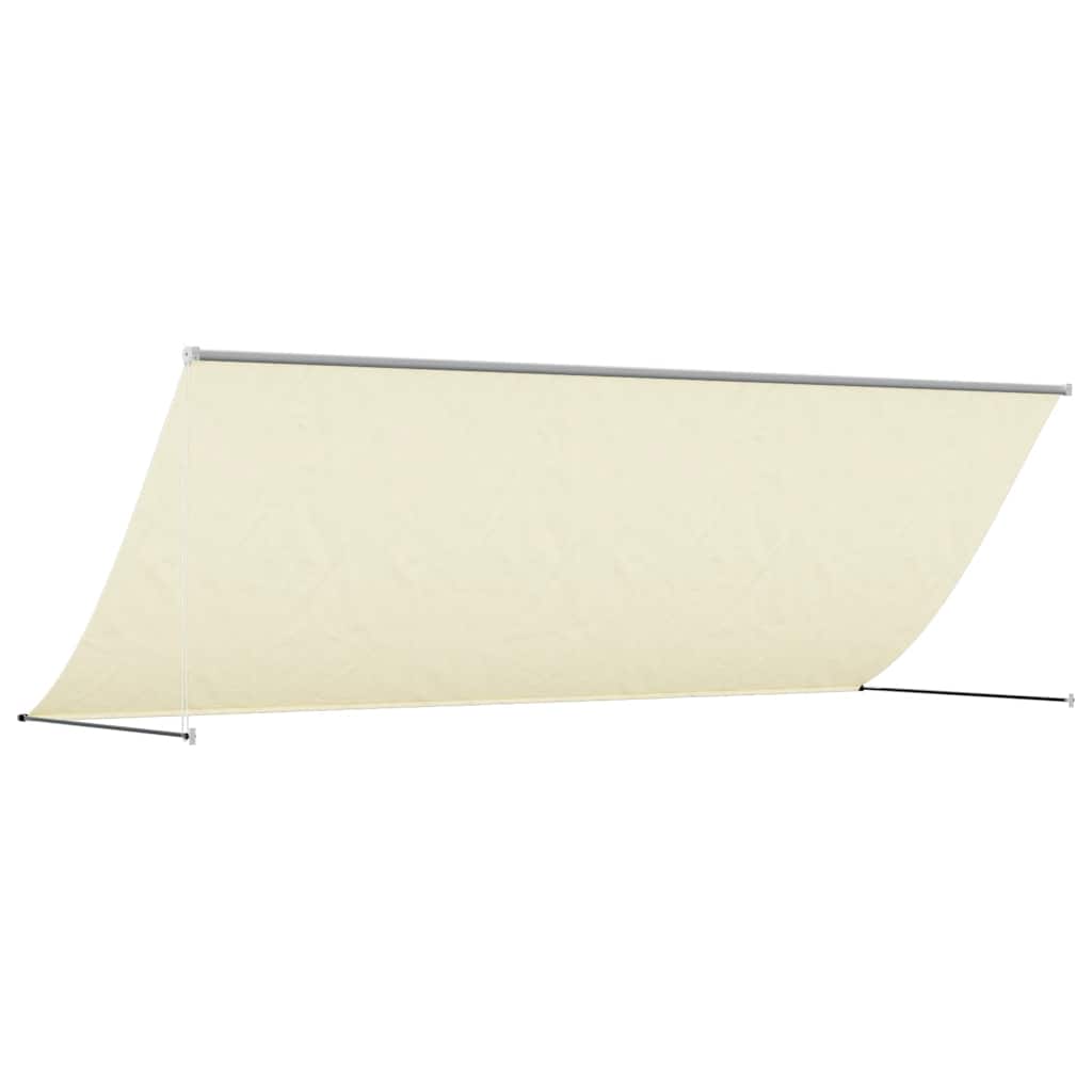 Uttrekkbar markise kremhvit 400x150 cm stoff og stål