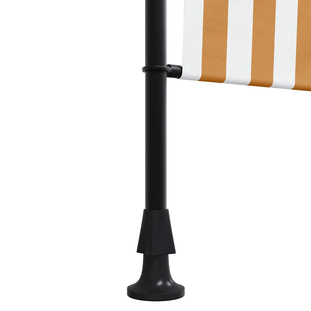 Utendørs rullegardin oransje og hvit 100x270 cm stoff og stål