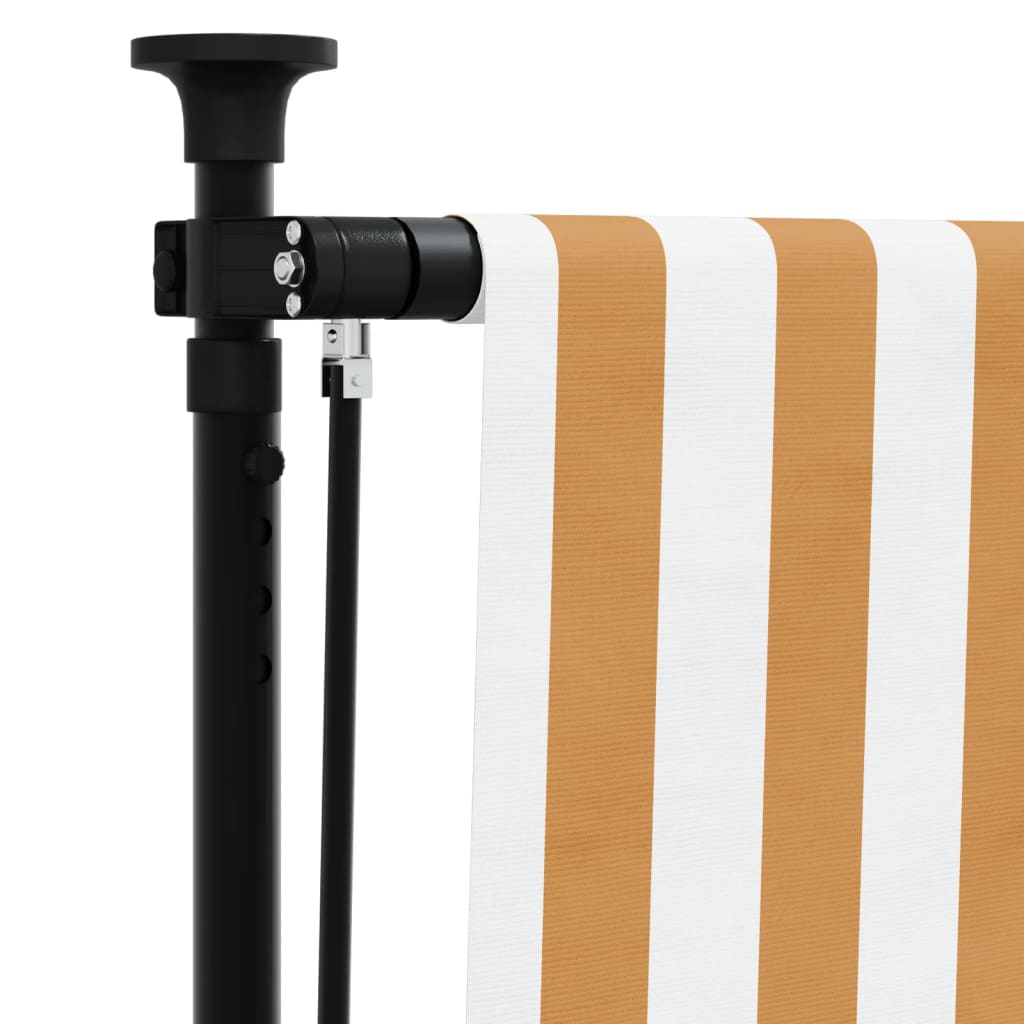 Utendørs rullegardin oransje og hvit 150x270 cm stoff og stål