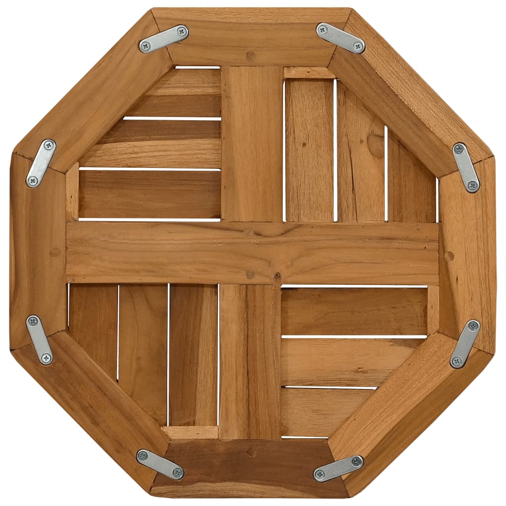 Bordplate 40x40x2,5 cm åttekantet heltre teak
