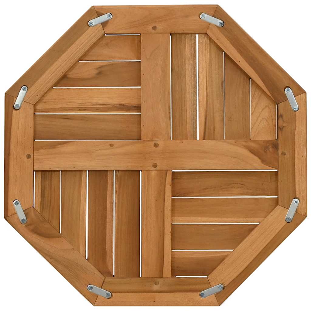 Bordplate 50x50x2,5 cm åttekantet heltre teak vidaXL