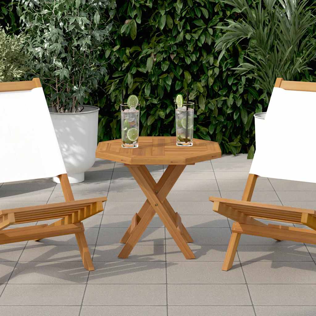 Bordplate 50x50x2,5 cm åttekantet heltre teak vidaXL
