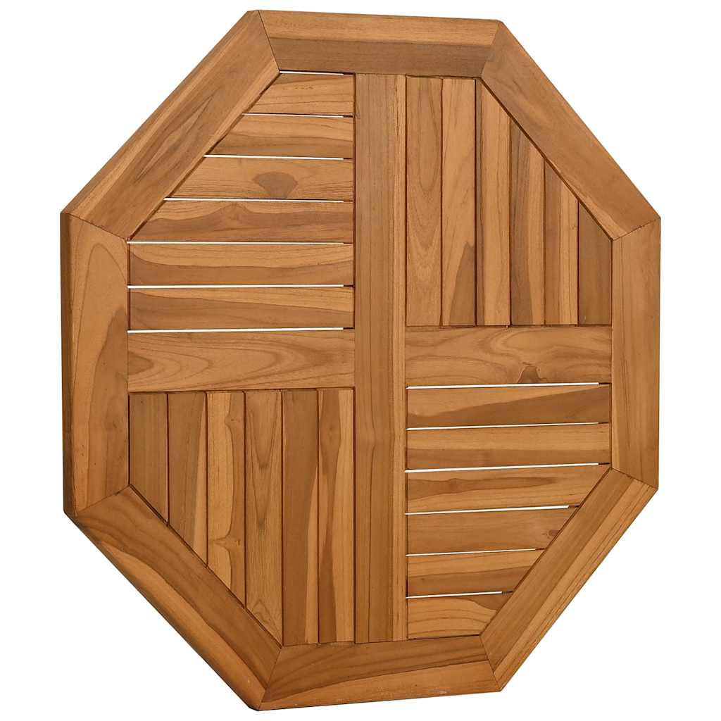 Bordplate 70x70x2,5 cm åttekantet heltre teak