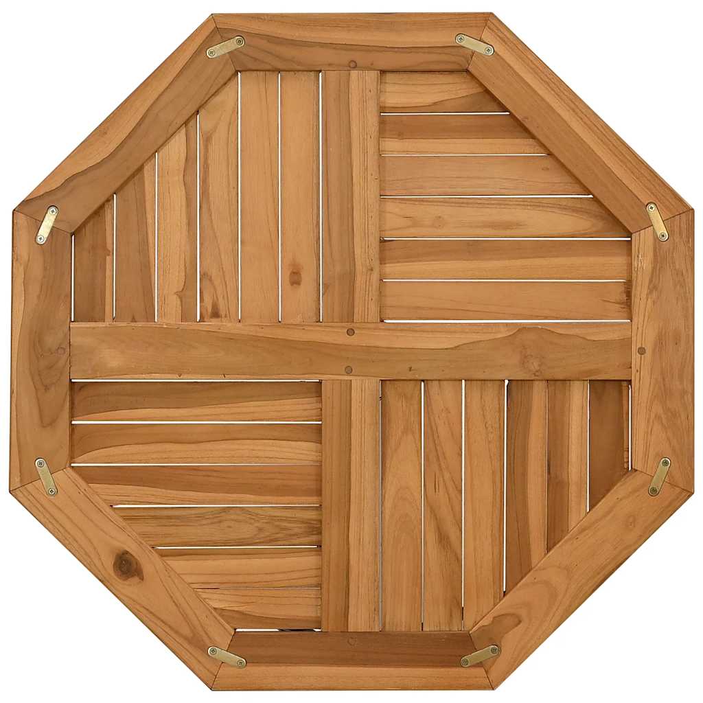 Bordplate 70x70x2,5 cm åttekantet heltre teak