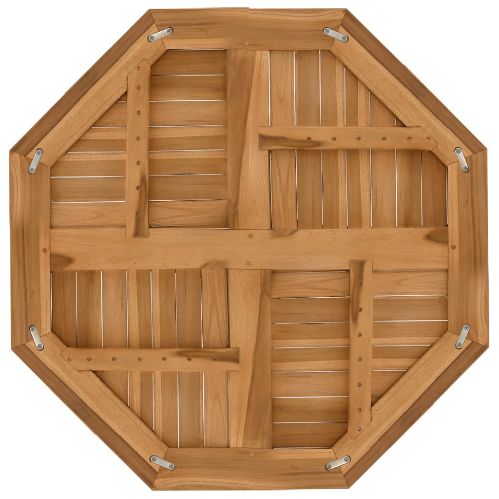 Bordplate 80x80x2,5 cm åttekantet heltre teak