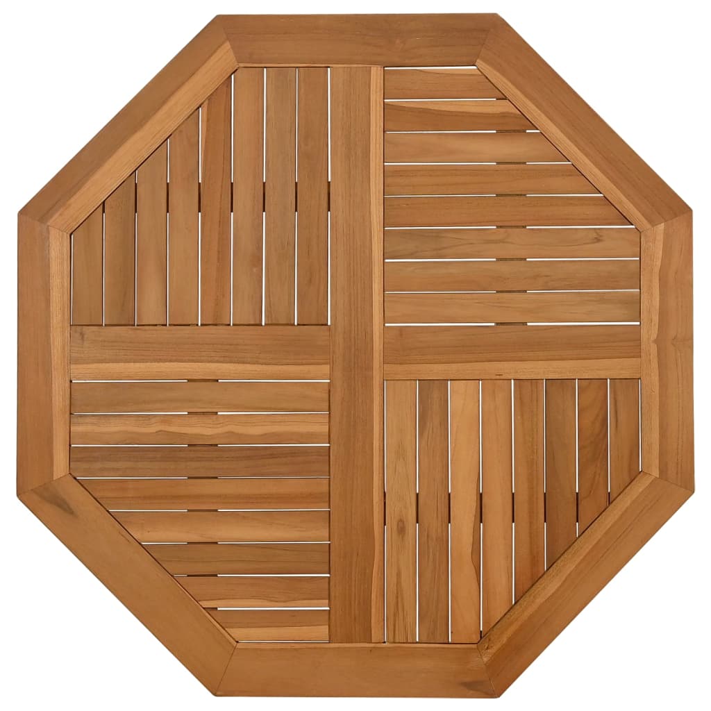 Bordplate 90x90x2,5 cm åttekantet heltre teak