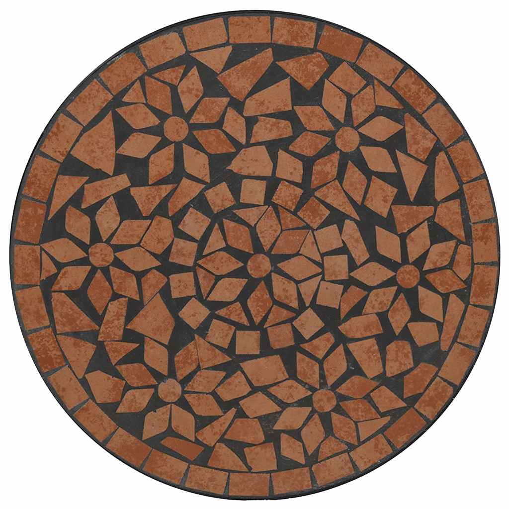 Bistrobord med mosaikk terrakotta jern og keramikk