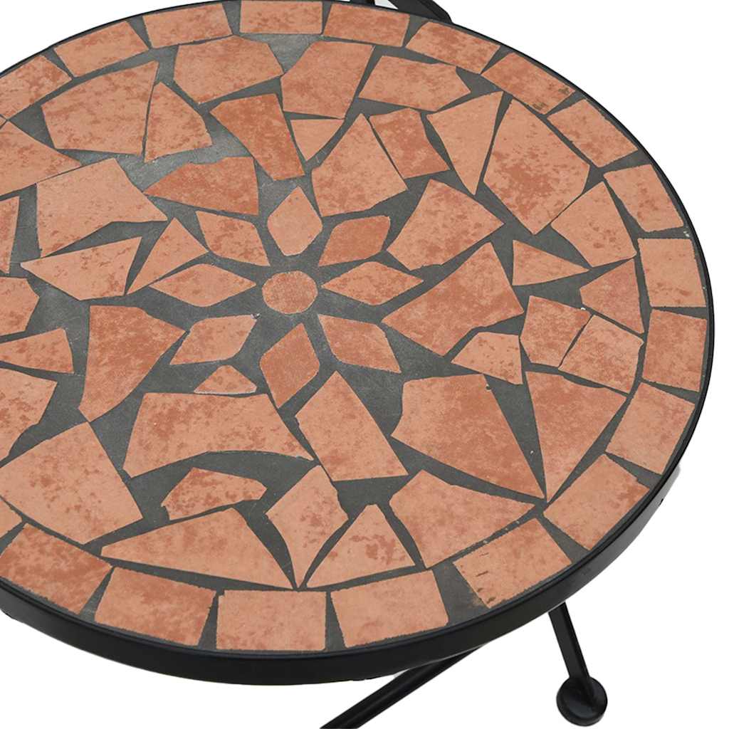 Bistrobord med mosaikk terrakotta jern og keramikk