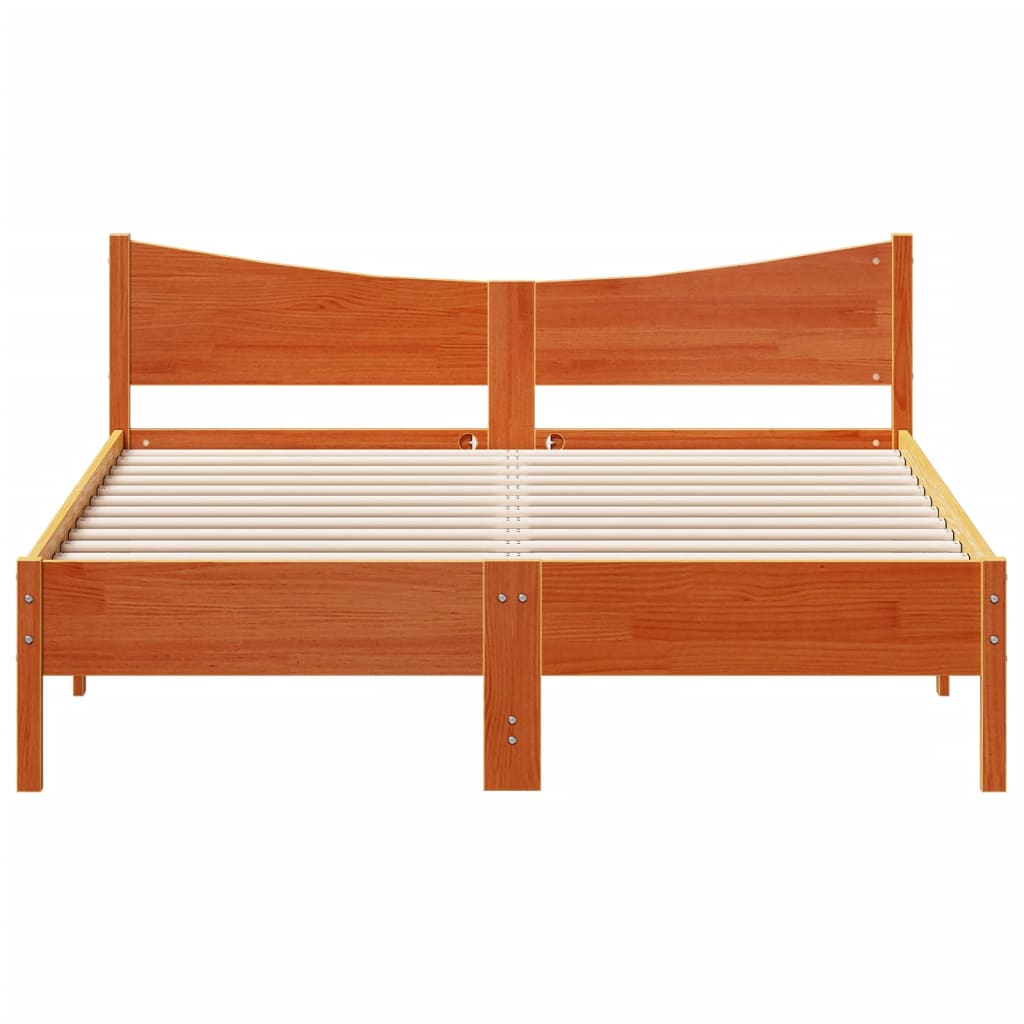 Sengeramme uten madrass brun 150x200 cm heltre furu