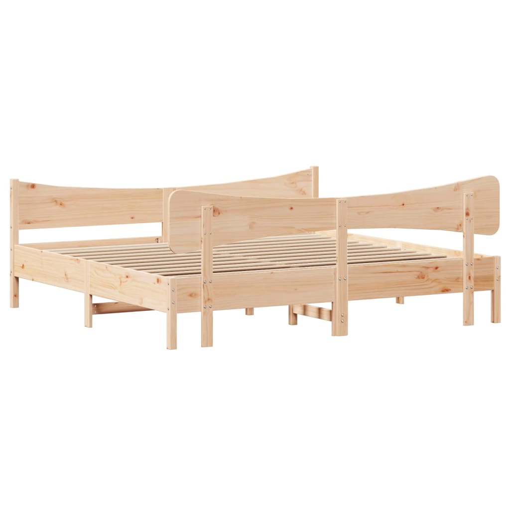Sengeramme med madrass 200x200 cm heltre furu