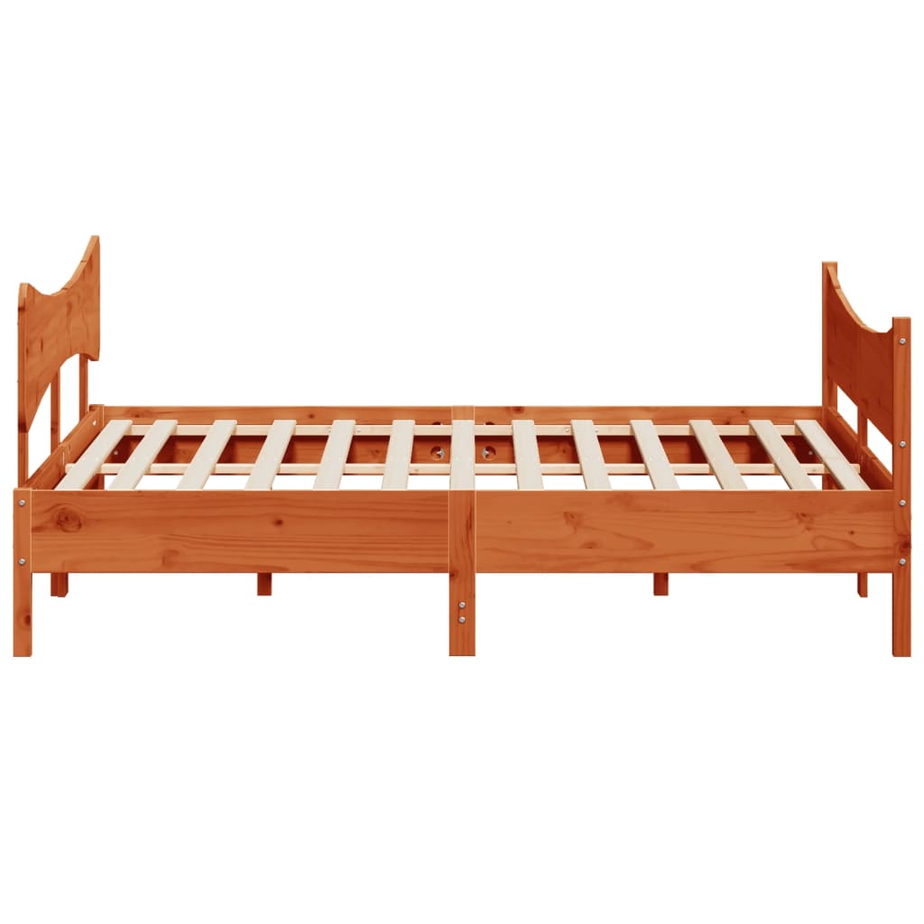 Sengeramme uten madrass voksbrun 180x200 cm heltre furu