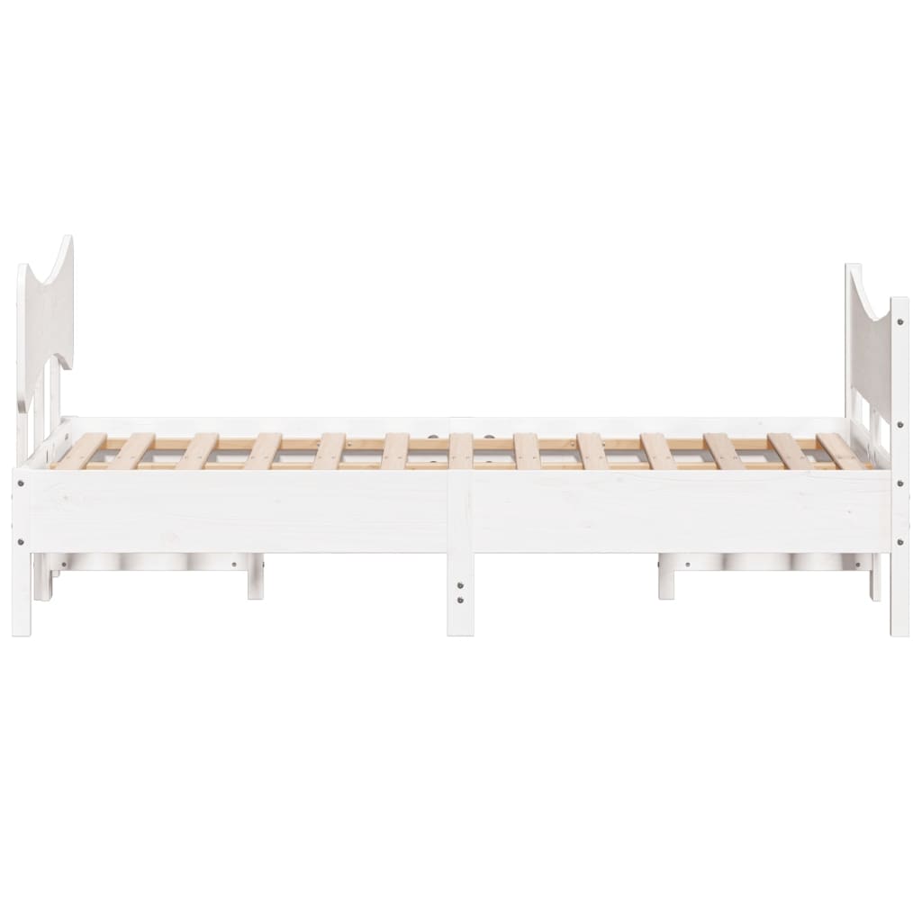 Sengeramme uten madrass hvit 135x190 cm heltre furu