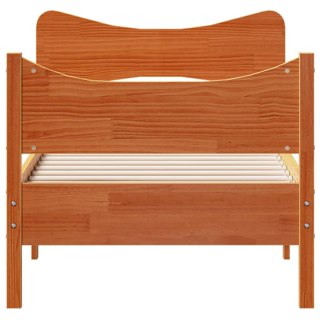 Sengeramme uten madrass voksbrun 75x190 cm heltre furu