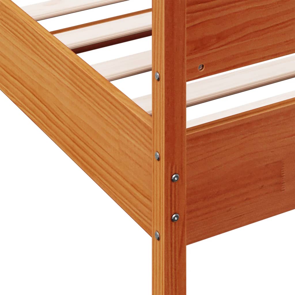 Sengeramme uten madrass voksbrun 75x190 cm heltre furu