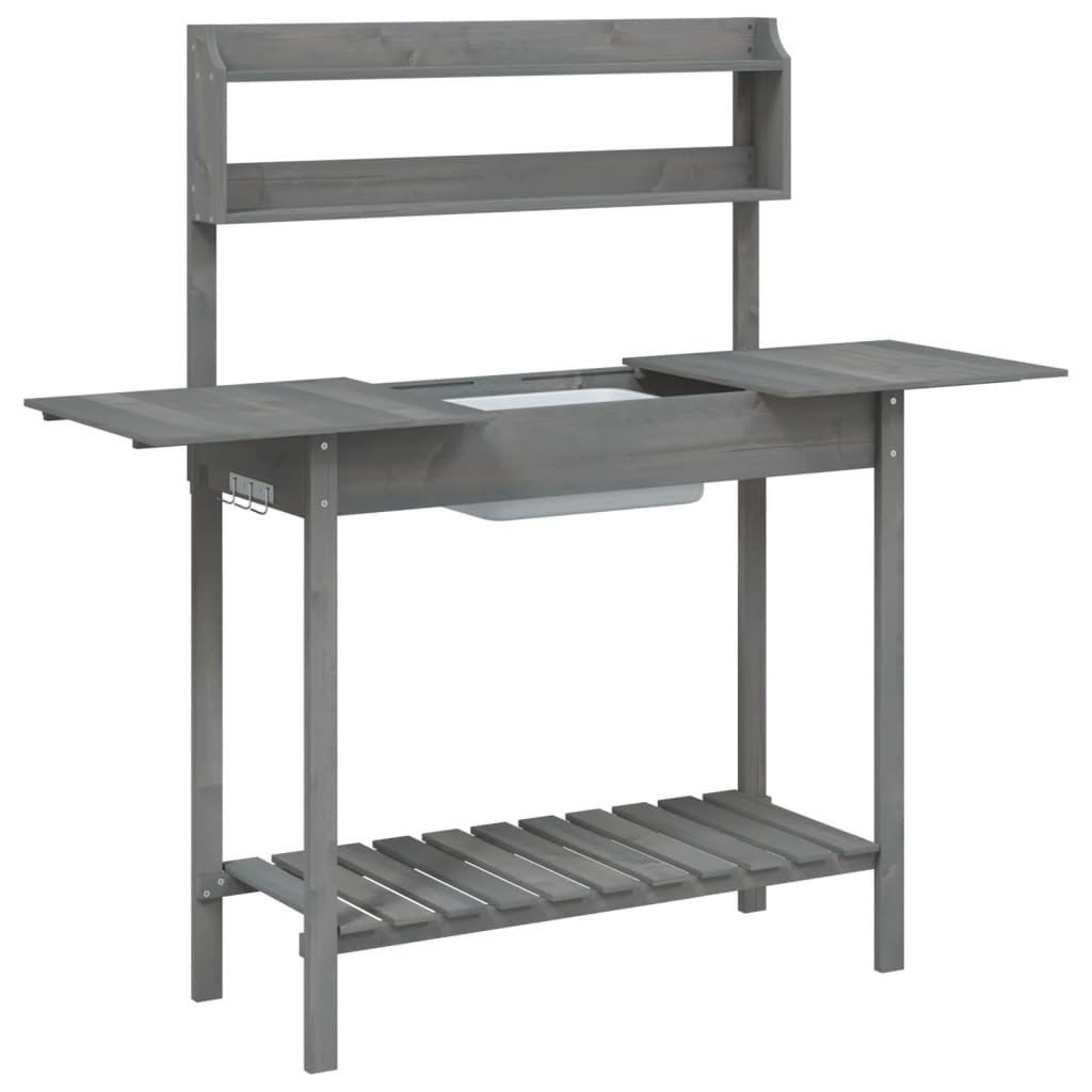 Pottebord med skap 147,5x44x139,5 cm heltre gran