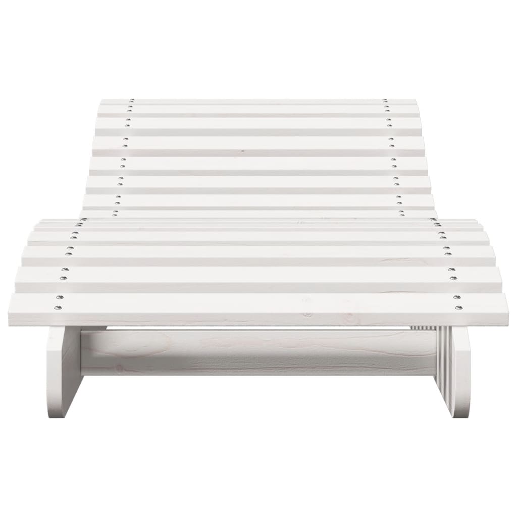 Solsenger 2 stk hvit 205x60x31,5 cm heltre furu