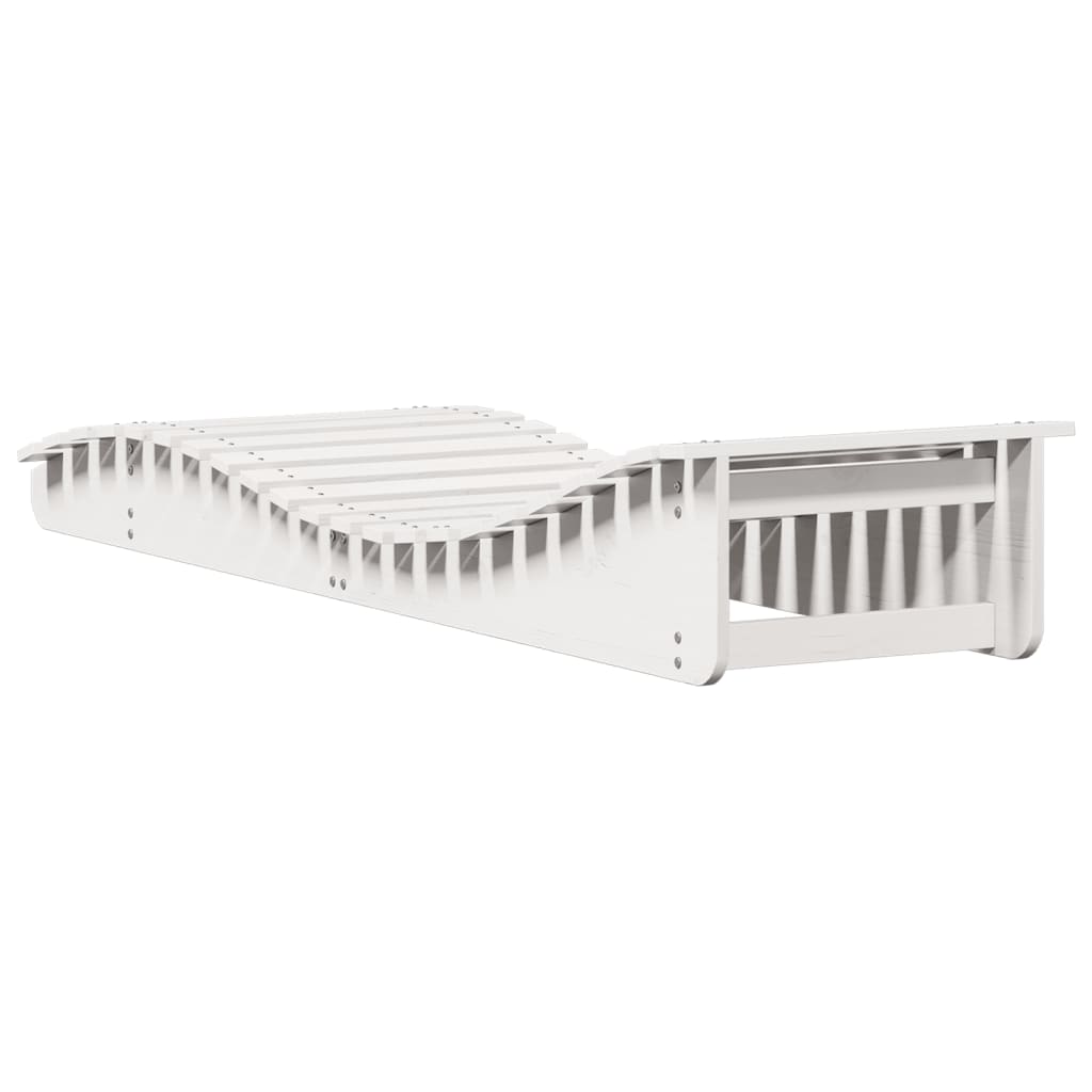Solsenger 2 stk hvit 205x60x31,5 cm heltre furu