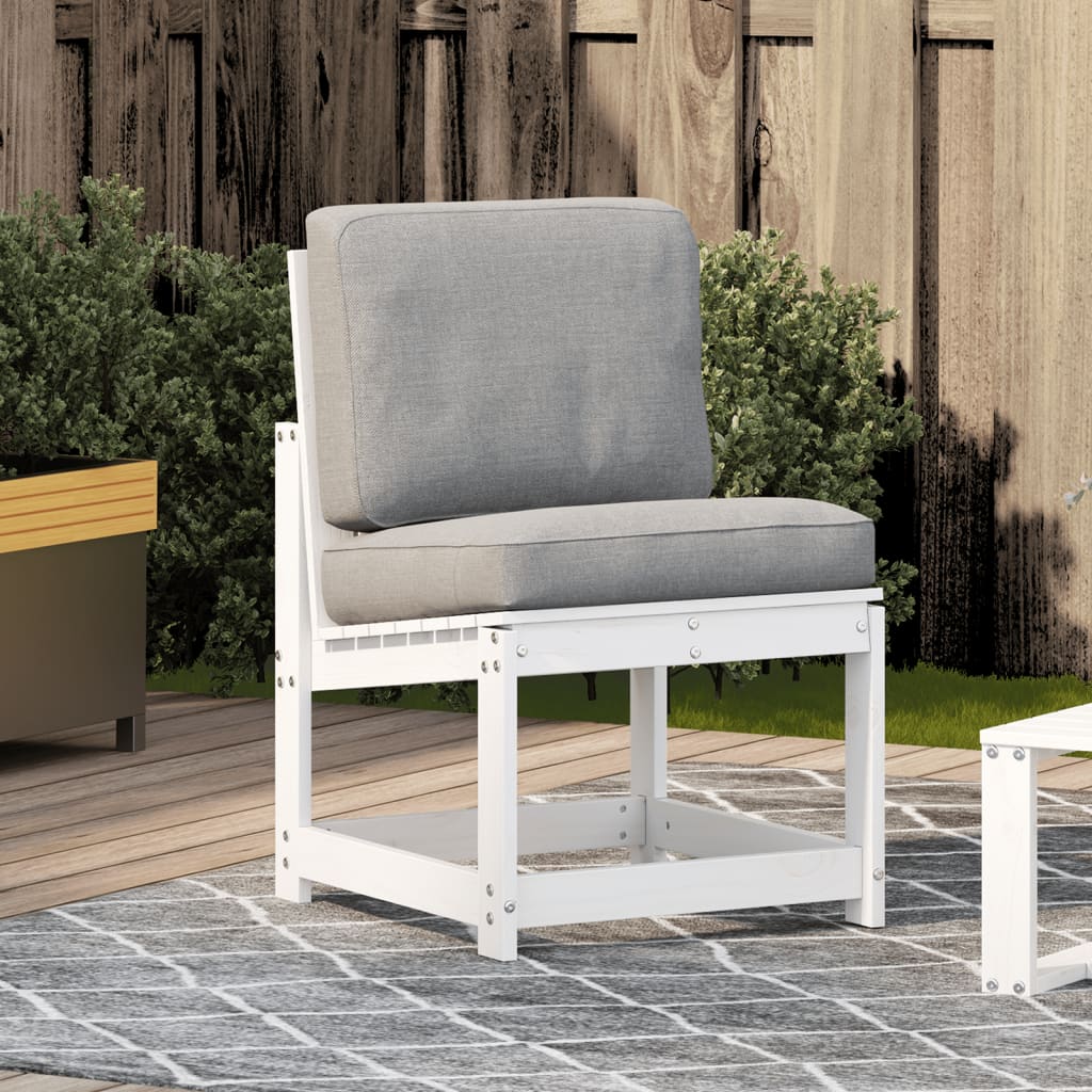Hagestol hvit 50,5x55x77 cm heltre furu