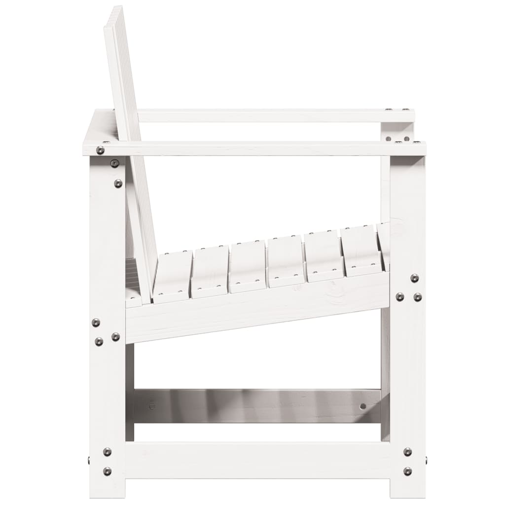 Hagestol hvit 62x56x77 cm heltre furu