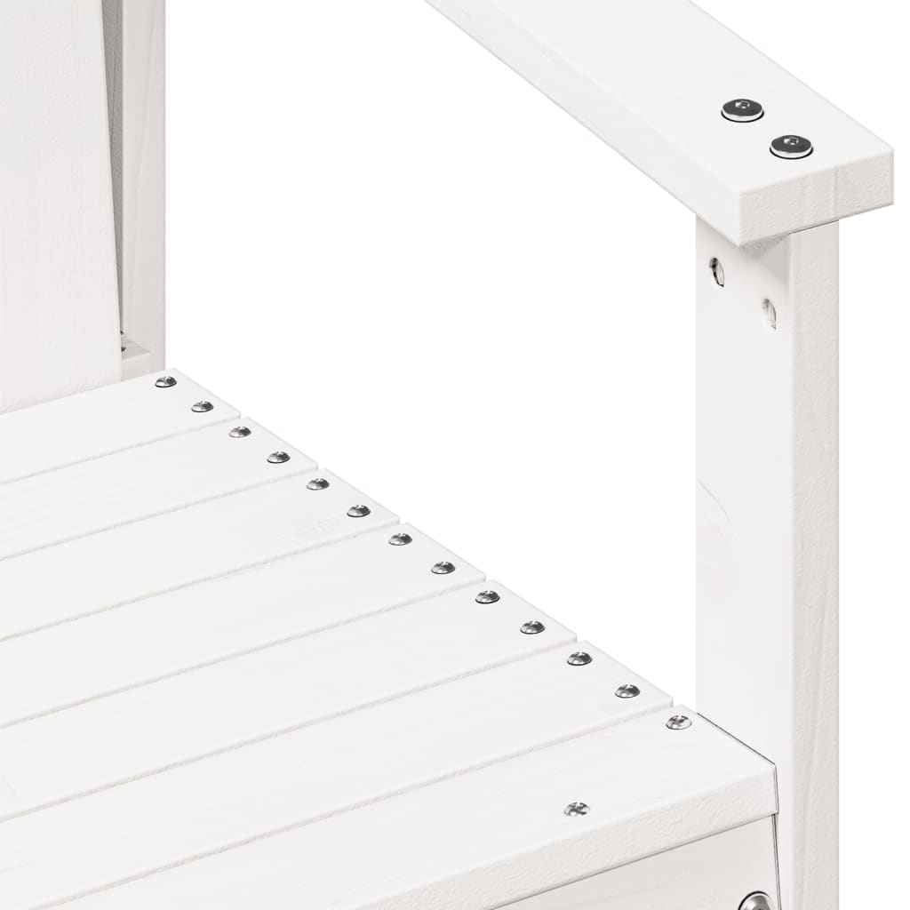 Hagestol hvit 62x56x77 cm heltre furu