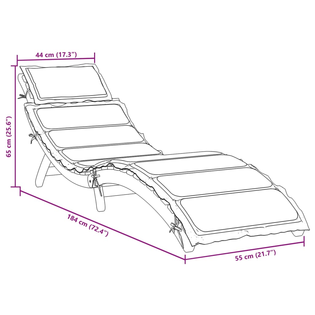 | Solseng | med pute 1-person taupe 55 x 184 x 64cm Solid akasietre