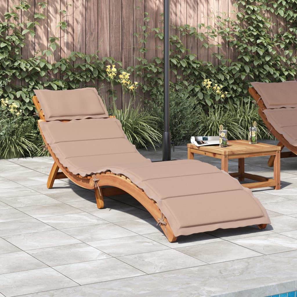 | Solseng | med pute 1-person taupe 55 x 184 x 64cm Solid akasietre