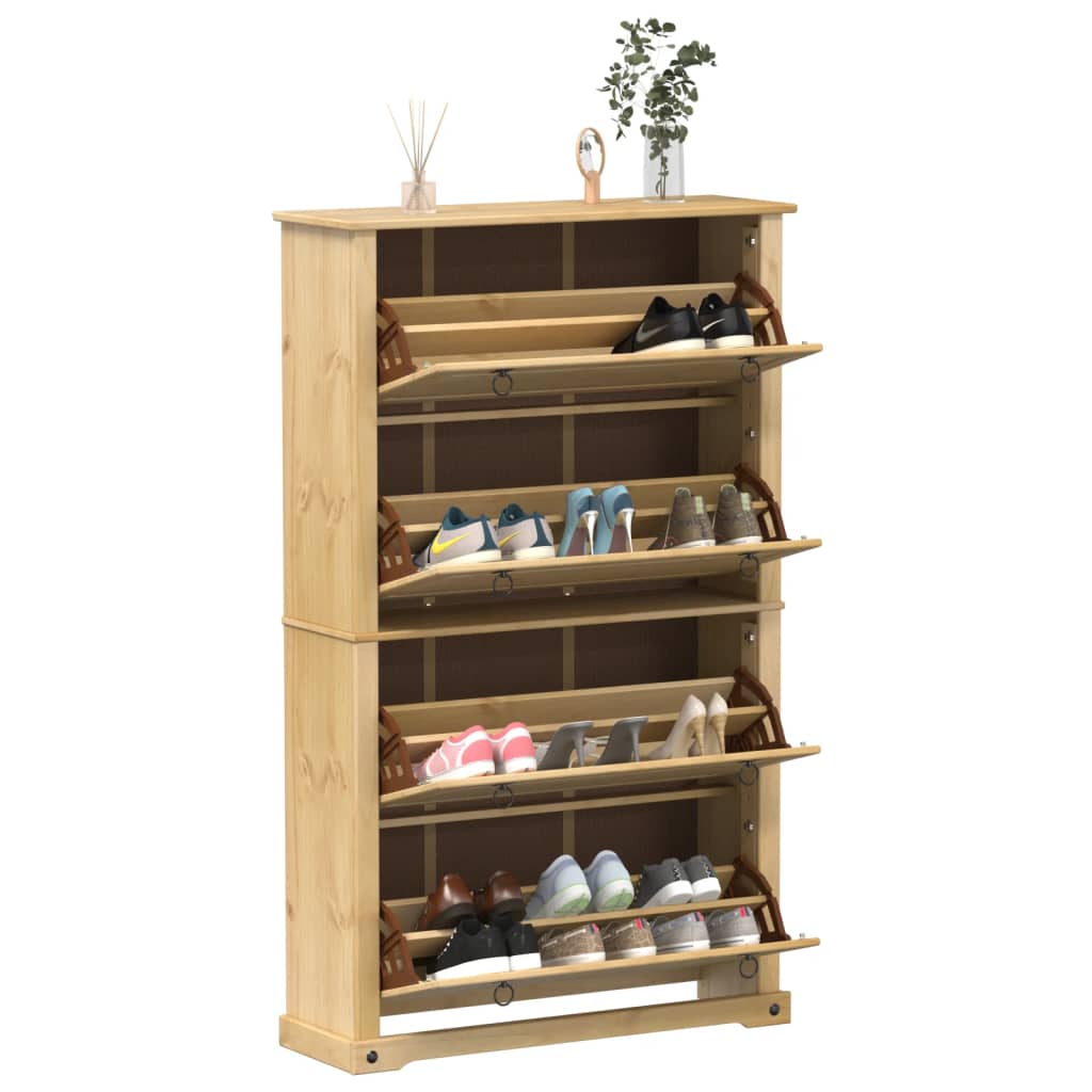 Skoskap Corona 99x32x163,5 cm heltre furu