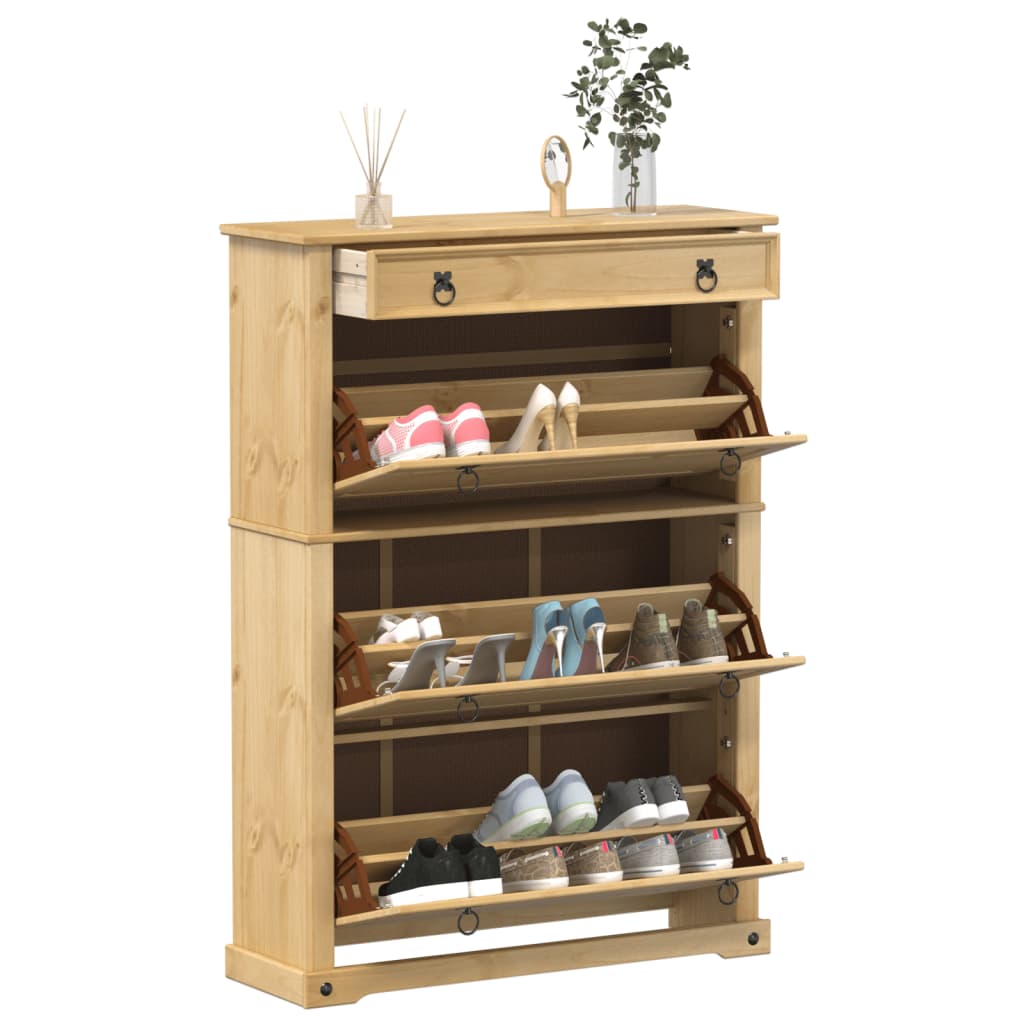 Skoskap Corona 99x32x138 cm heltre furu