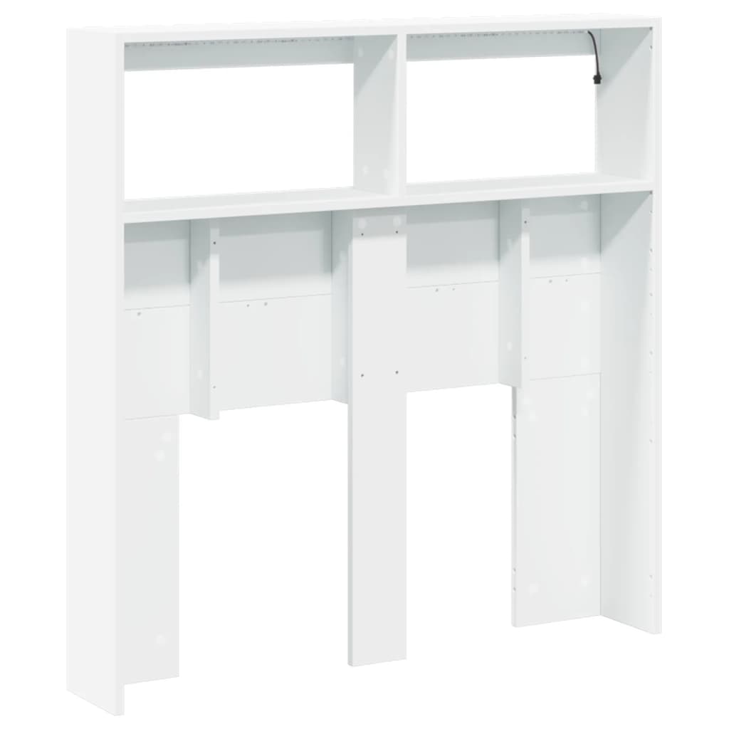 Hodegavl skap med LED hvit 100x17x102 cm