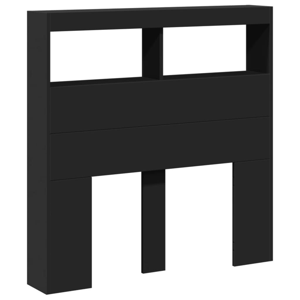 Hodegavl skap med LED svart 100x17x102 cm