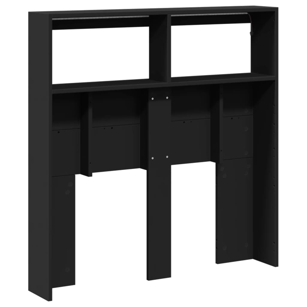 Hodegavl skap med LED svart 100x17x102 cm